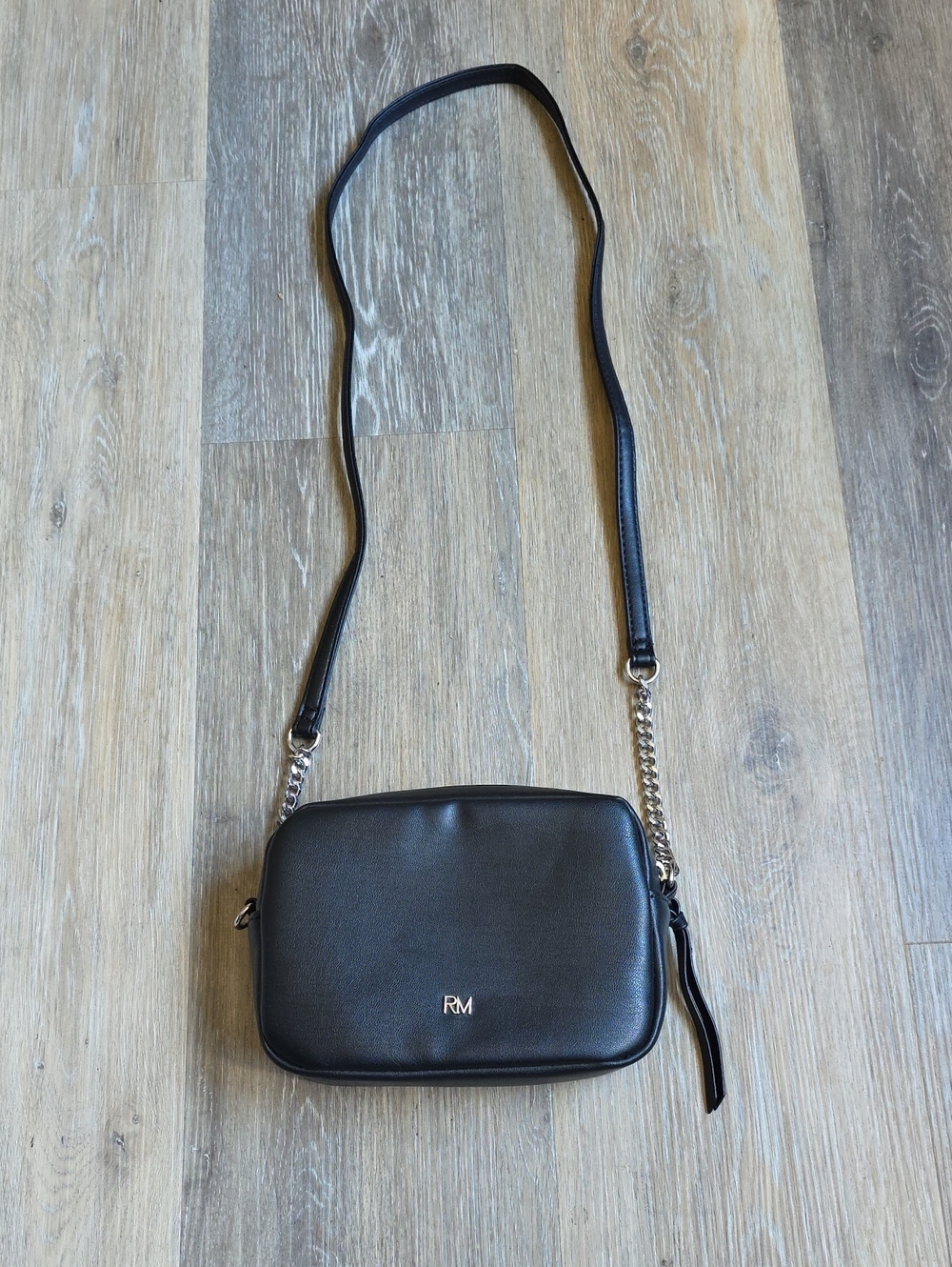 Rebecca Minkoff Black Leather Crossbody with Chain Strap
